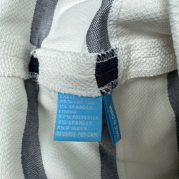 J MCLAUGHLIN‎ NEW Providence Scallop Pencil Skirt Stripe White and Navy Size 6 - Picture 6 of 6